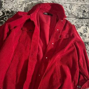 Zara red corduroy jacket